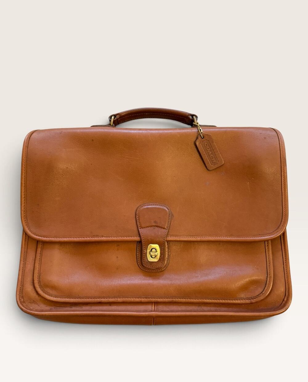 Vintage Coach Metropolitan Briefcase 5180 British Tan Paperwork Set MINT STRAP